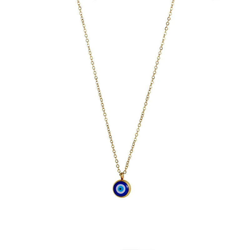 Collier Oeil Bleu plaqué OR