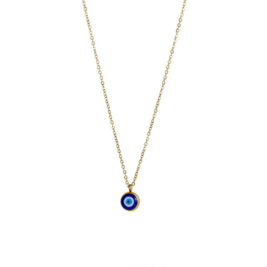 Collier Oeil Bleu plaqué OR