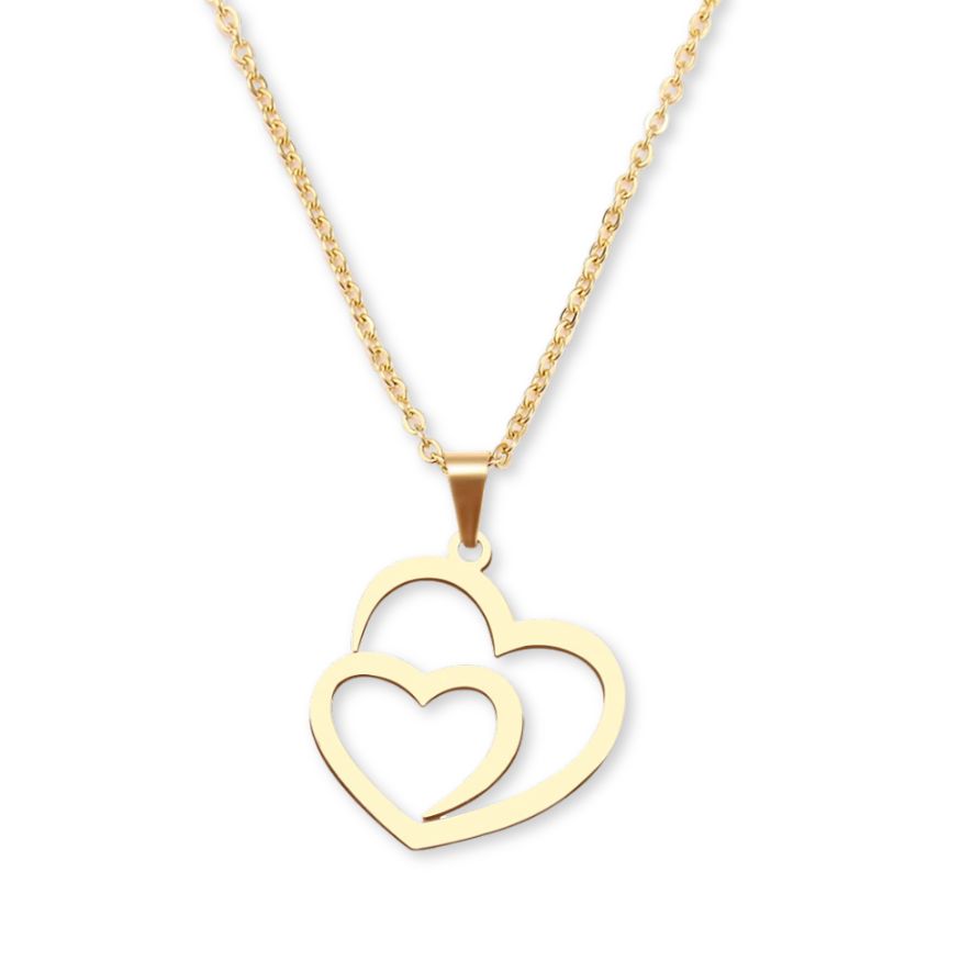 Collier Double Coeur or