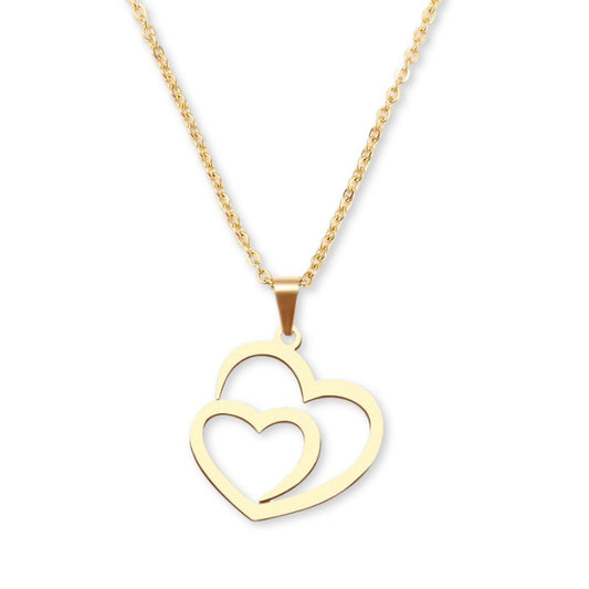 Collier Double Coeur or