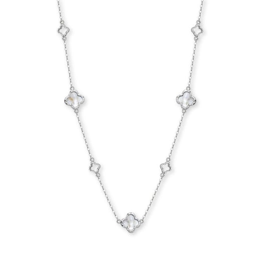 Collier Nacre Trèfle argent 925