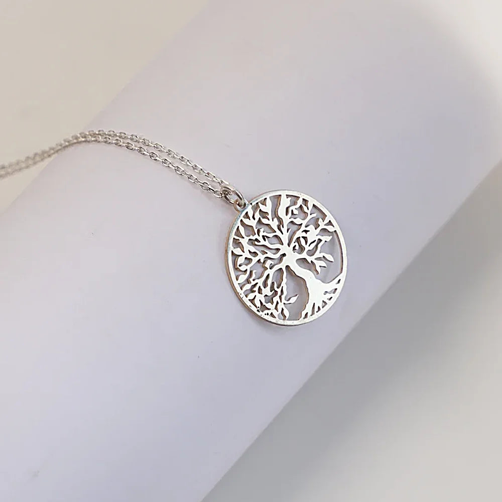 Collier Arbre de Vie Acier Inoxydable Argent