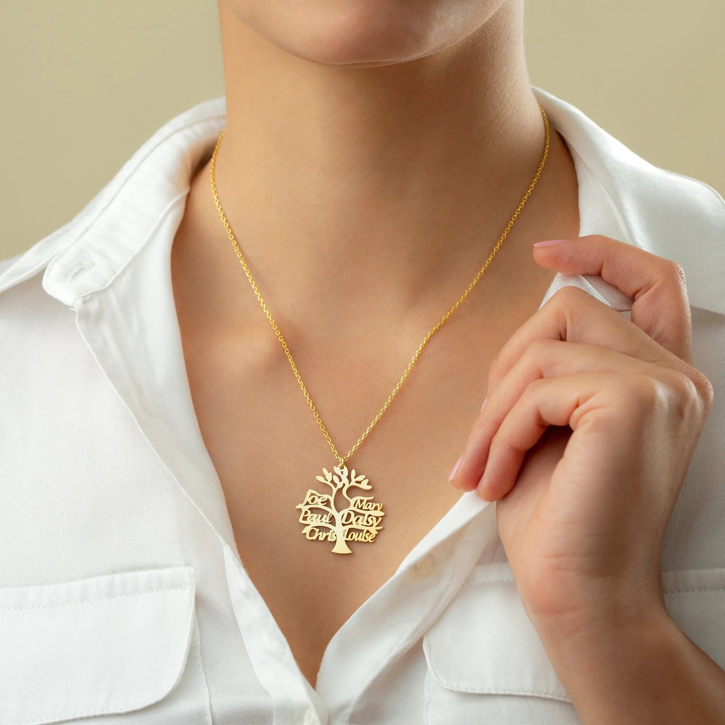 Collier Arbre de Vie Prénom Or Femme