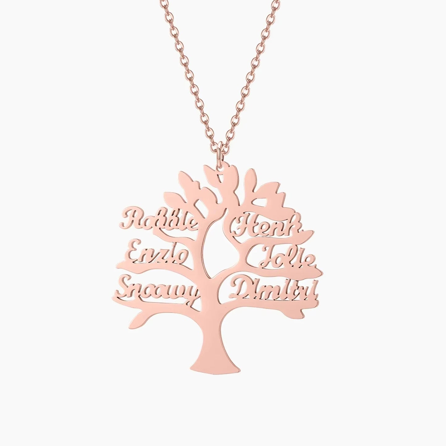 Collier Arbre de Vie Prénom Rose Gold