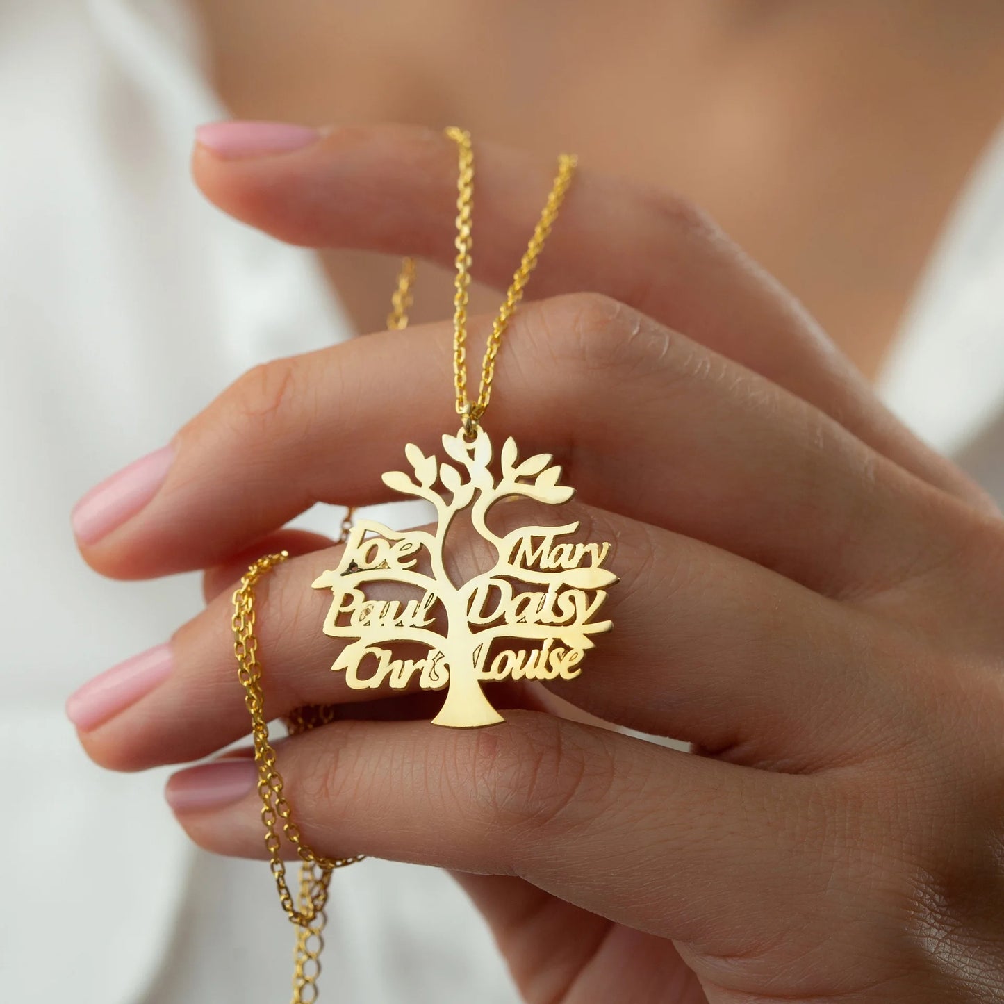 Collier Arbre de Vie doré 6 Prénoms