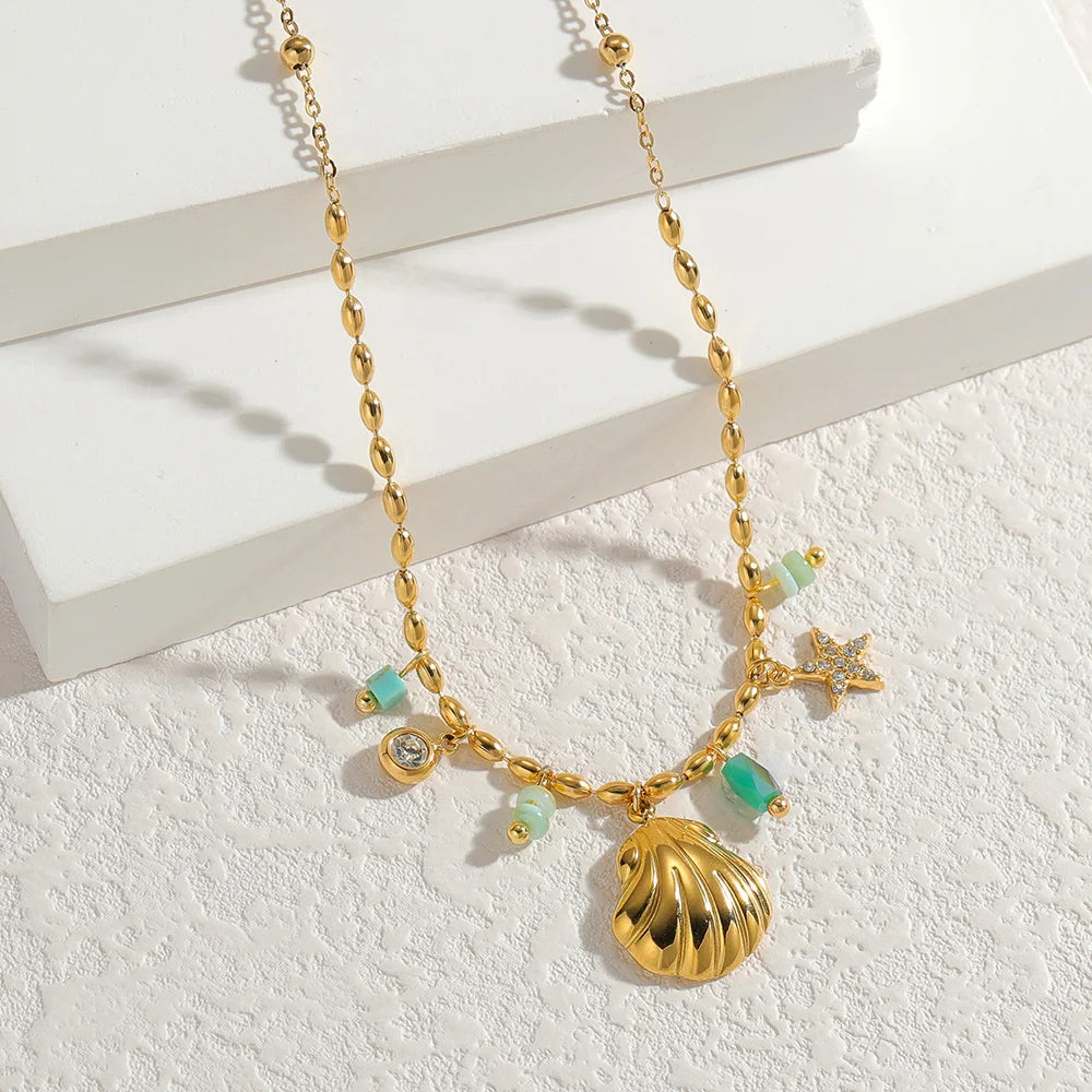 Collier Coquillage Doré