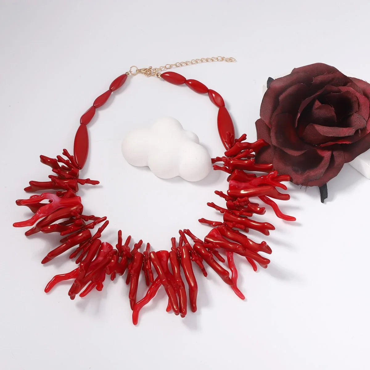 Collier Corail Rouge en résine
