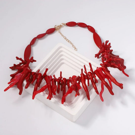 Collier Corail Rouge Ajustable