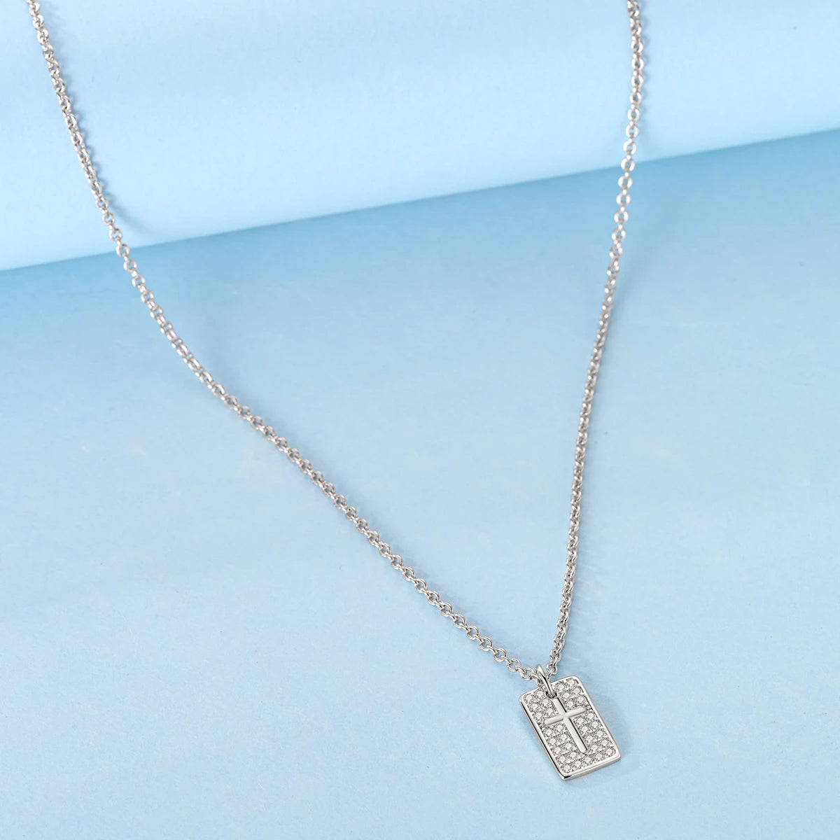 Collier Croix Femme Argent et pierre zircon