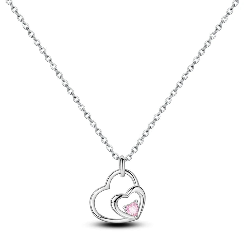 Collier Double Coeur Argent
