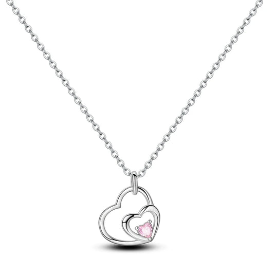 Collier Double Coeur Argent