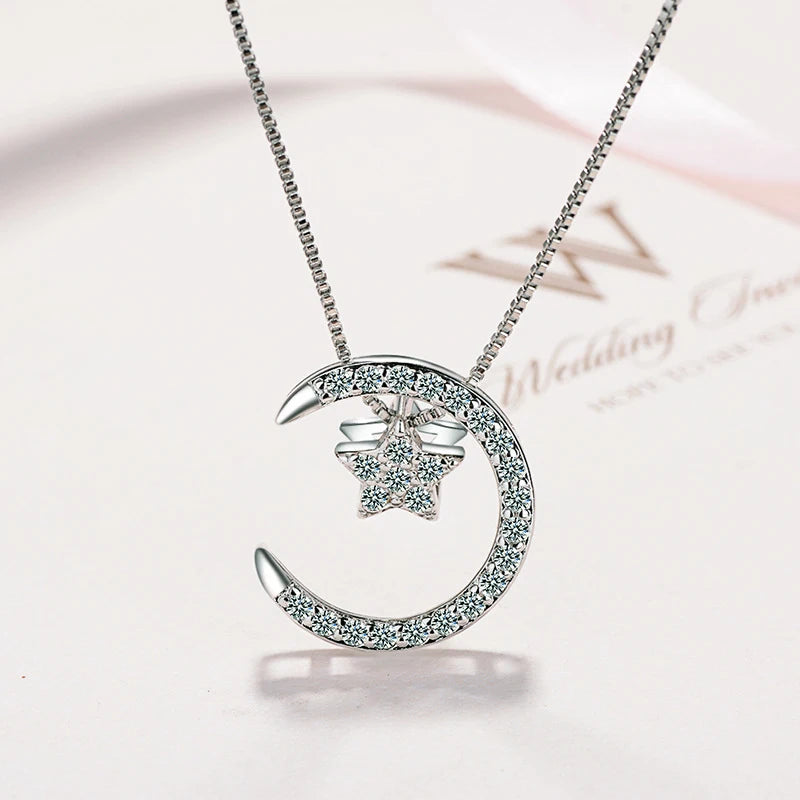 Collier Lune Étoile Argent 925