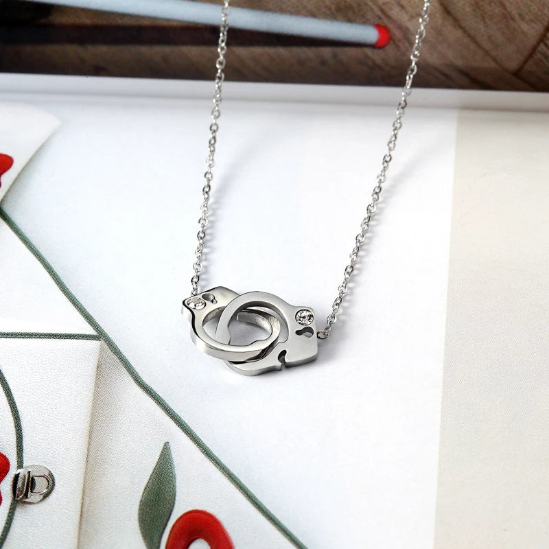 Collier Menotte Argent acier inoxydable