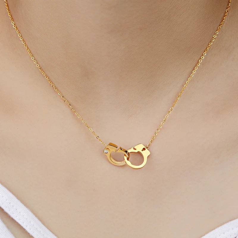Collier Menotte Or Acier Inoxydable