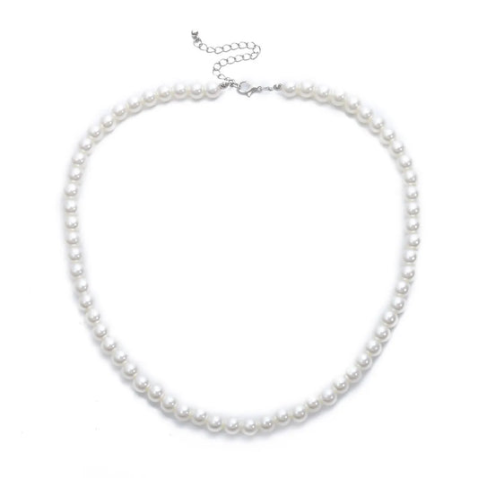 Collier Perle Blanche Homme