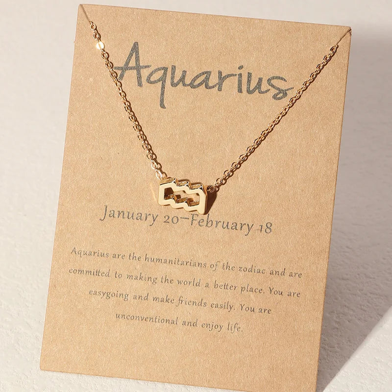 Collier Signe Astrologique Or Verseau