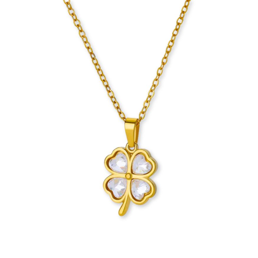 Collier Trèfle Nacre Or