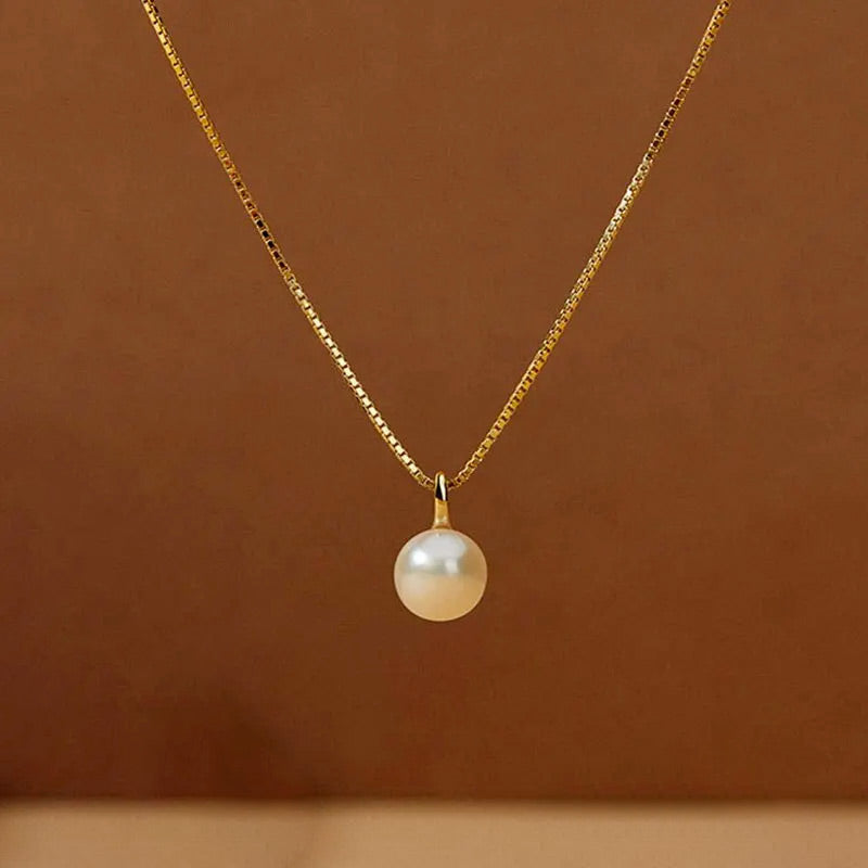 Collier plaqué or 18k Une Perle Blanche