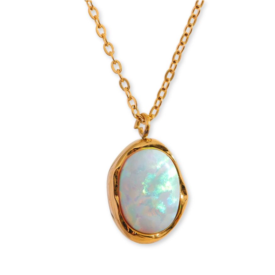 Pierre de Lune Collier Femme
