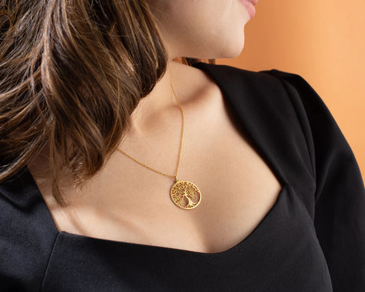 Bijoux Collier Arbre de Vie Femme or