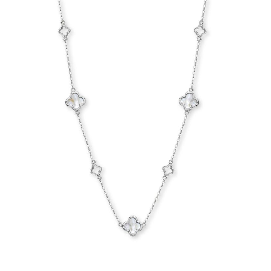 Collier Nacre Trèfle argent 925