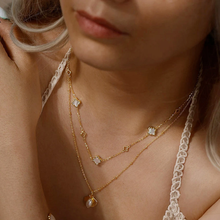 Collier Nacre Trèfle