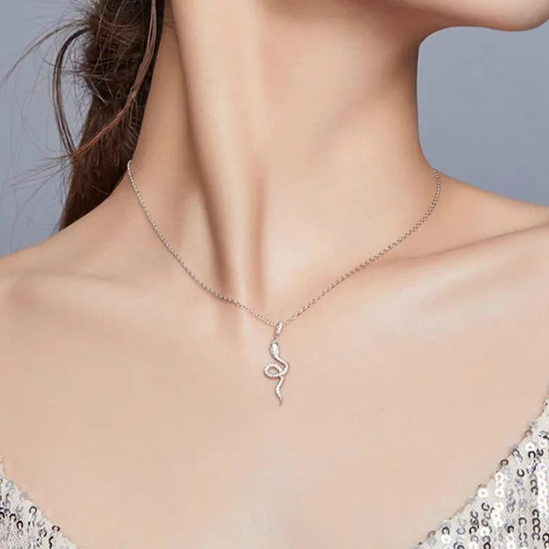 Collier Argent Serpent Femme