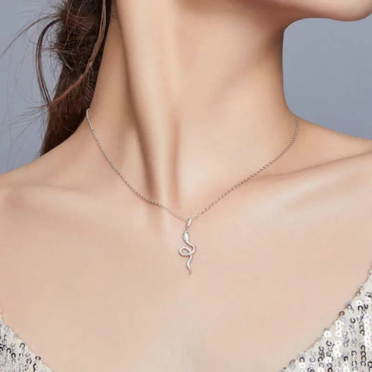 Collier Argent Serpent Femme