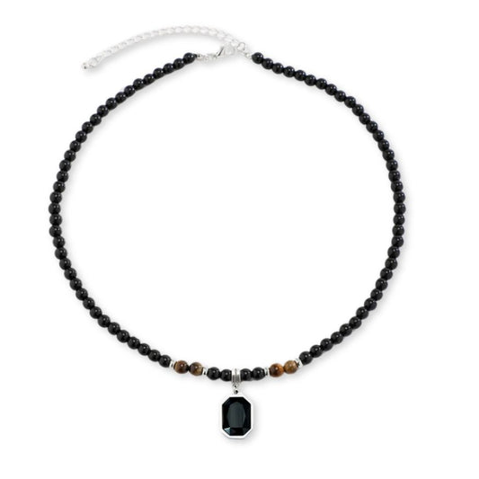 Collier Homme avec Perles et Pendentif