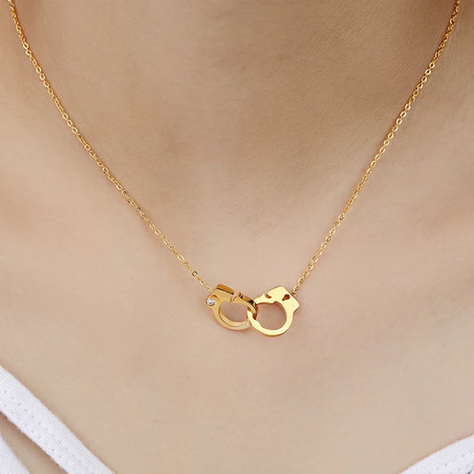 Collier Menotte Or Acier Inoxydable