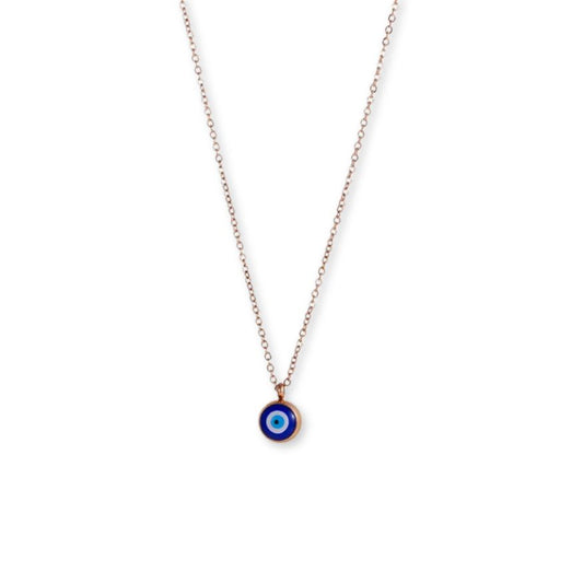 Collier Oeil Bleu Rose Gold