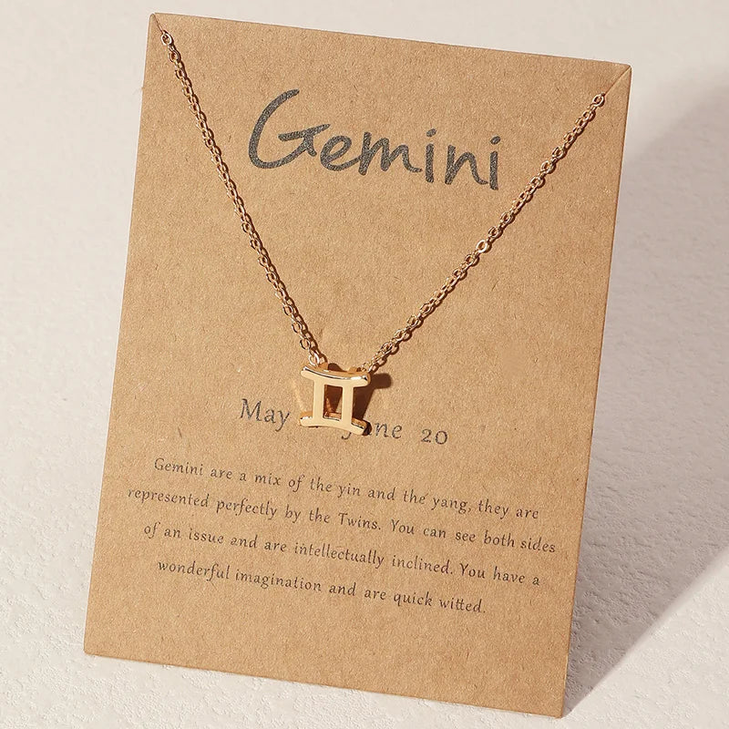 Collier Signe Astrologique or Gémeau