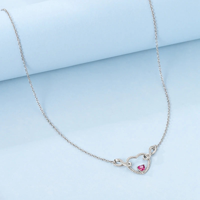 Collier coeur avec signe Infini 